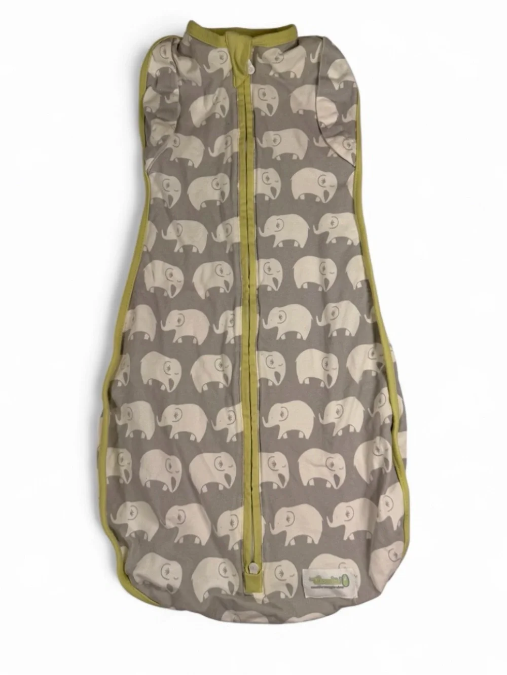 Woombie Kids Elephant Print Sleep Sack - Gray & Olive